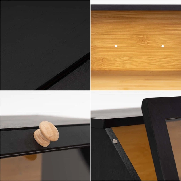 Chlebak Springos bambusowy dwupoziomowy Czarny (5908455306140) - obraz 7