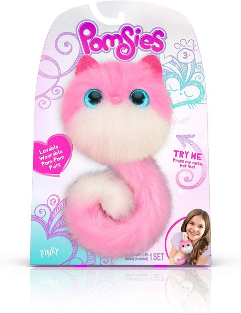 Интерактивная игрушка Котенок Pomsies Pet Pinky, Розовый с белым