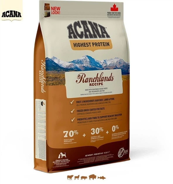 Сухой гипоаллергенный корм для собак всех пород ACANA Ranchlands 11.4 кг (a54311) - изображение 4