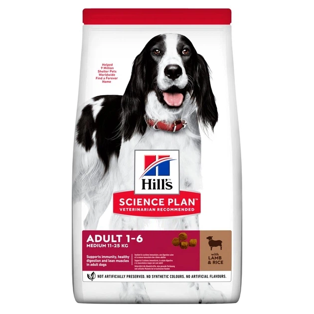Hill’s SCIENCE PLAN Adult Medium Breed Сухий корм для дорослих собак середніх порід, з ягням і рисом, 14 кг - изображение 4