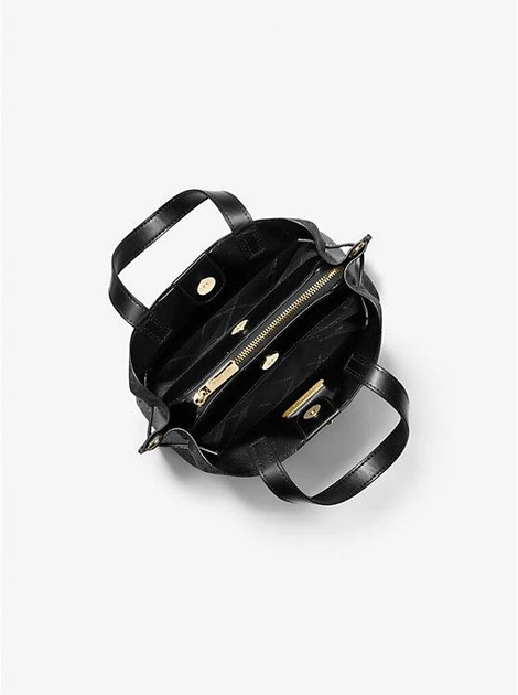 Жіноча сумка Michael Kors Emilia Small Logo Satchel чорна - зображення 3