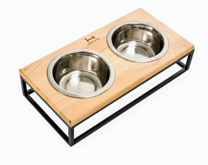 Миски на підставці Harley and Cho Lunch Bar Natural wood + Black M 42x21x10cm / Миски по 0,75л Натуральний + чорний (HC-003300003) - Фото 4 Миски на підставці Harley and Cho Lunch Bar Natural wood + Black M 42x21x10cm / Миски по 0,75л Натуральний + чорний (HC-003300003) - зображення 4