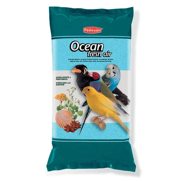 Гігієнічний наповнювач для птахів Padovan Ocean fresh air з подрібненою раковиною 1кг в упаковці (PP00076) - Фото 2 Гігієнічний наповнювач для птахів Padovan Ocean fresh air з подрібненою раковиною 1кг в упаковці (PP00076) - зображення 2