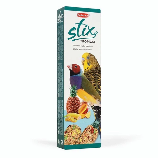 Корм Padovan Stix tropical cocor/es для взрослых волнистых попугаев и маленьких экзотических птиц 80 г в упаковке (PP00207) - изображение 2