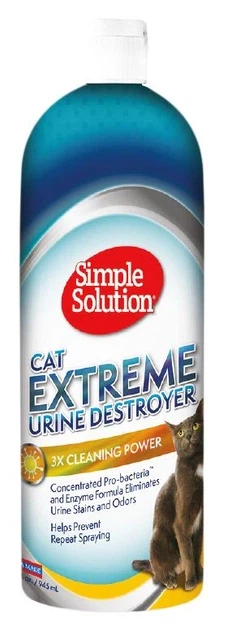 Засіб для нейтралізації запахів та плям Simple Solution Cat Extreme Urine Destroyer 945 мл в упаковці (ss13431) - Фото 2 Засіб для нейтралізації запахів та плям Simple Solution Cat Extreme Urine Destroyer 945 мл в упаковці (ss13431) - зображення 2