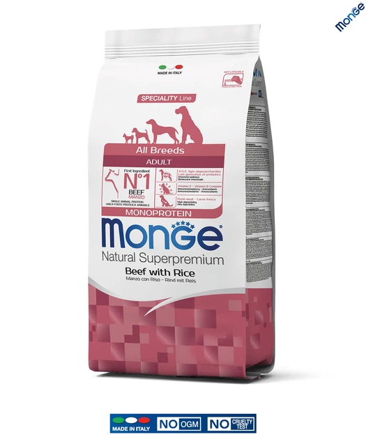 Сухой корм Monge Dog All breeds Adult говядина с рисом 15 кг (004671) - Фото 1 Сухой корм Monge Dog All breeds Adult говядина с рисом 15 кг (004671) - изображение 1