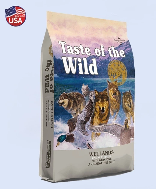 Сухой беззерновой корм для взрослых собак всех пород TOW Taste of the Wild Wetlands Canine утка & перепела 12.2 кг (9747-HT60) - Фото 3 Сухой беззерновой корм для взрослых собак всех пород TOW Taste of the Wild Wetlands Canine утка & перепела 12.2 кг (9747-HT60) - изображение 3