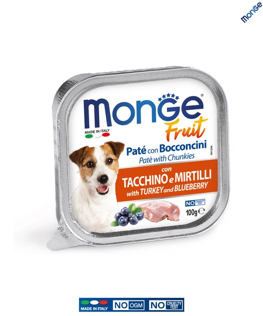 Вологий корм Monge Dog Wet FRUIT індичка з чорницею 0.1 кг (013208) - зображення 2