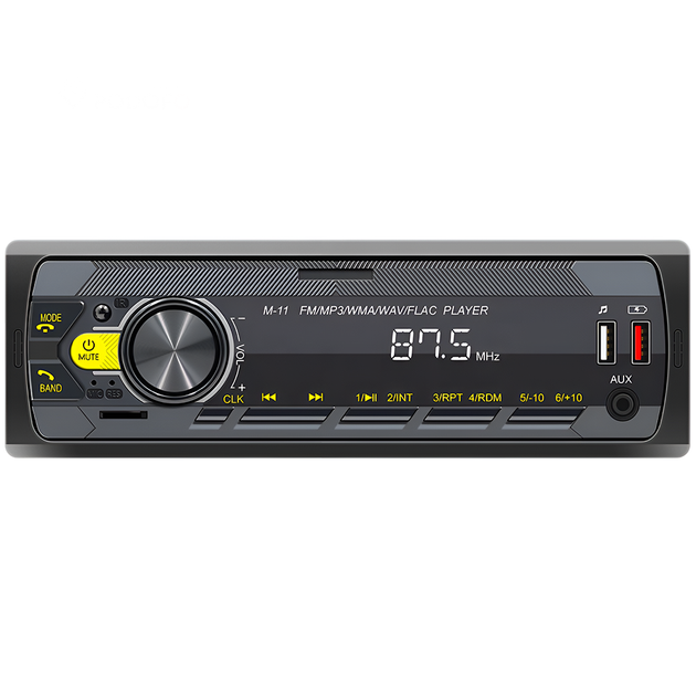 Автомагнитола 1DIN Podofo A3032 с FM, Bluetooth, голосовым помощником | автомобильный MP3 плеер с радио в машину, AUX, USB, стерео, управление из приложения, black - изображение 2