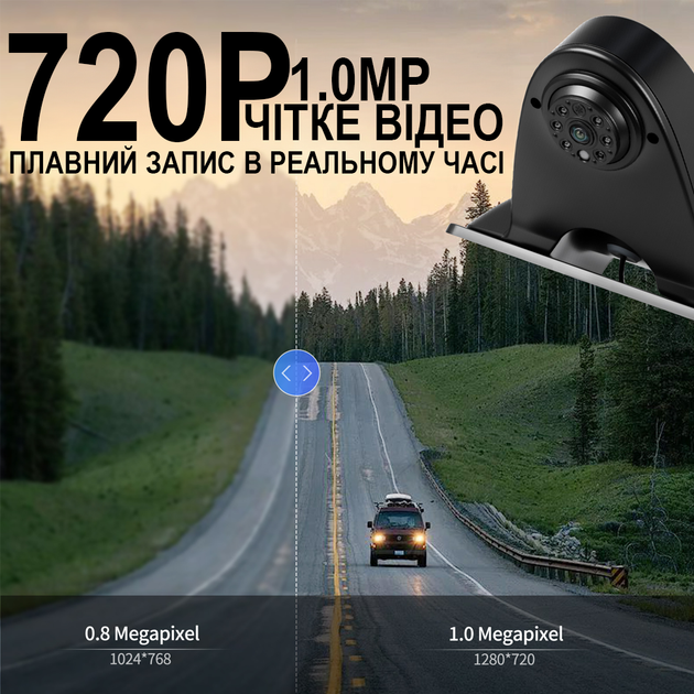 Камера заднього виду Podofo A4248 для Mercedes-Benz Sprinter 2010-2019 у штатне місце стоп-сигналу, з ІЧ нічним баченням, IP67, black (1319) - зображення 8