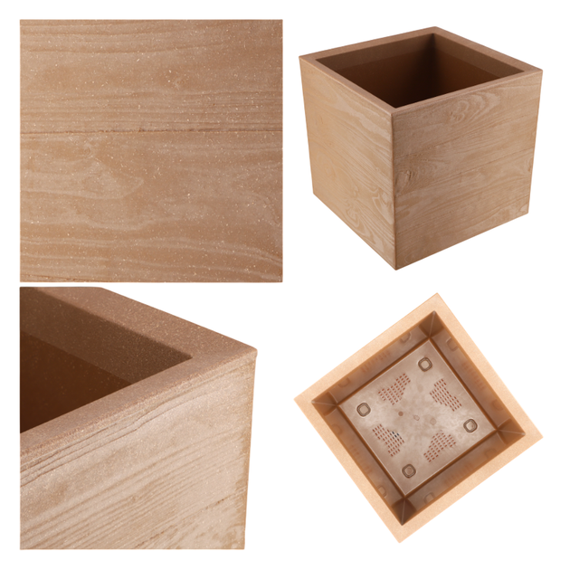 Горщик для квітів пластиковий Kadax Karo Eco 40x40 см Коричневий (5903699428696) - зображення 3