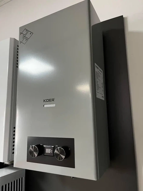 Газовая колонка Koer G0110 Grey дымоходная 10 л/мин, серая. медный теплообменник - Фото 4 Газовая колонка Koer G0110 Grey дымоходная 10 л/мин, серая. медный теплообменник - изображение 4
