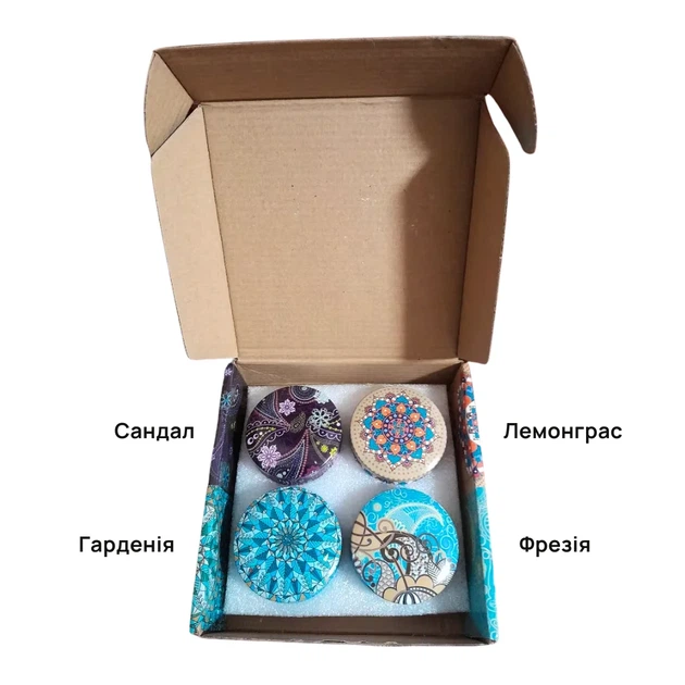 Набор ароматических свечей с разными запахами №3, 4 свечи в коробке 300г ZEN Aroma 98992516527 - Фото 2 Набор ароматических свечей с разными запахами №3, 4 свечи в коробке 300г ZEN Aroma 98992516527 - изображение 2