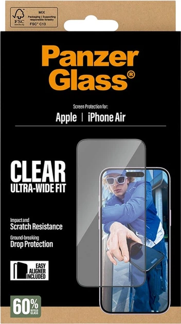 Захисне скло PanzerGlass Ultra-Wide Fit для Apple iPhone Air Black (PG76830) - зображення 3