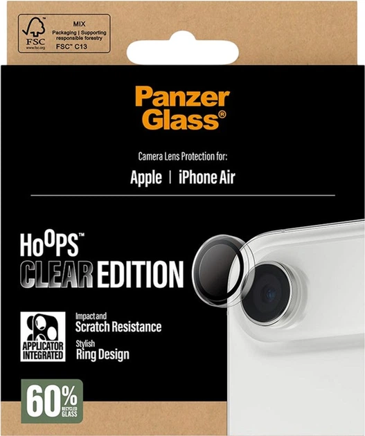 Захисне скло Panzer Glass Hoops Lens Protector для Apple iPhone Air Transparent (PG52773) - зображення 4