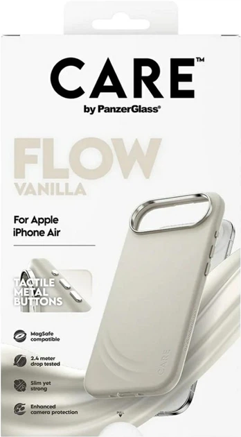 Etui plecki CARE by PanzerGlass FLOW Case MagSafe do Apple iPhone Air Vanilla (CR48218) - obraz 3