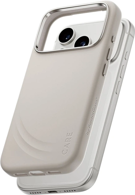 Etui plecki CARE by PanzerGlass FLOW MagSafe do Apple iPhone 17 Pro Vanilla (CR10484) - obraz 2