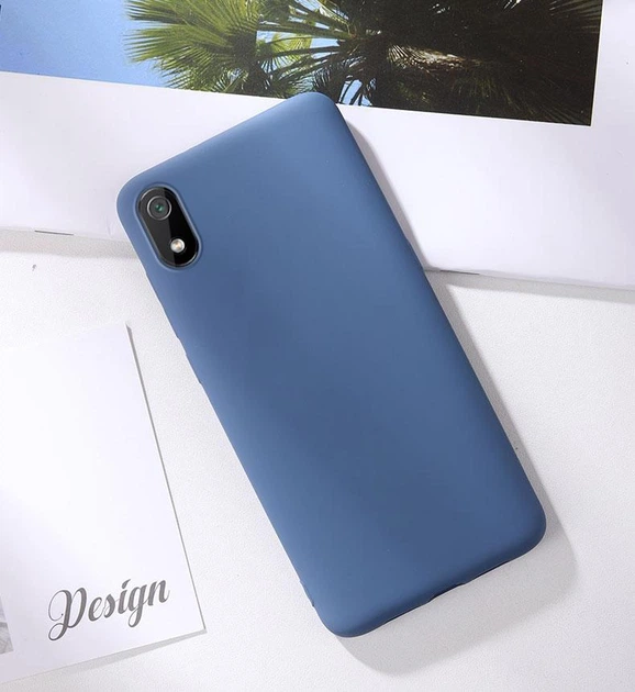 Силиконовый чехол Soft Touch для Xiaomi Redmi 7a Синий - Фото 1 Силиконовый чехол Soft Touch для Xiaomi Redmi 7a Синий - изображение 1