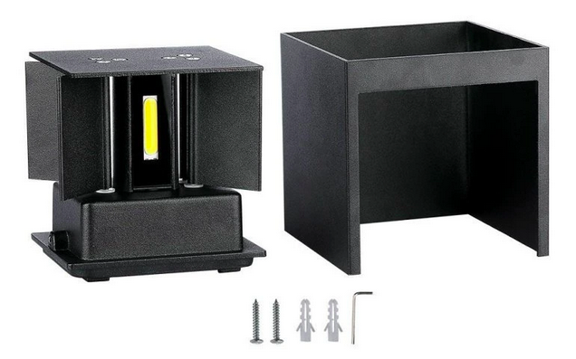 Настінний світильник V-Tek VT-759-12 LED Bridgelux, 11 W, 4000 K, 1360 Lm, IP65, Black Square 218530 (3800157678292) - зображення 4