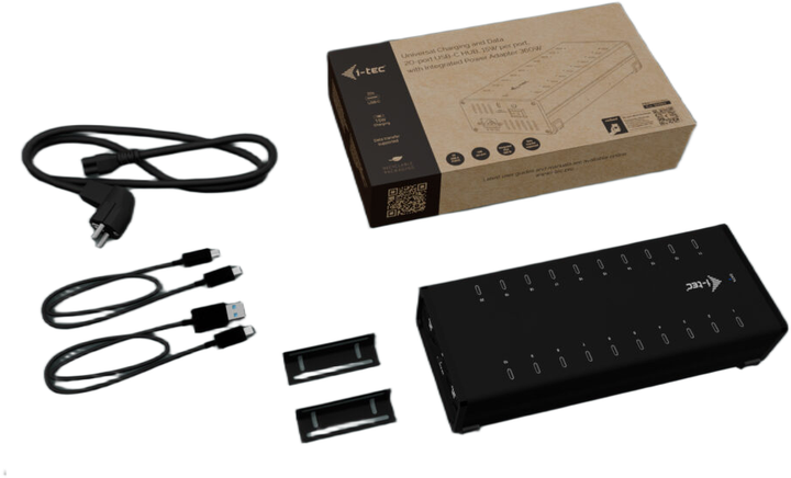 Hub i-tec USB-C/USB-A Metal Charging + data HUB, 15W per port, 20x USB-C (CACHRGHUB20C) - obraz 2