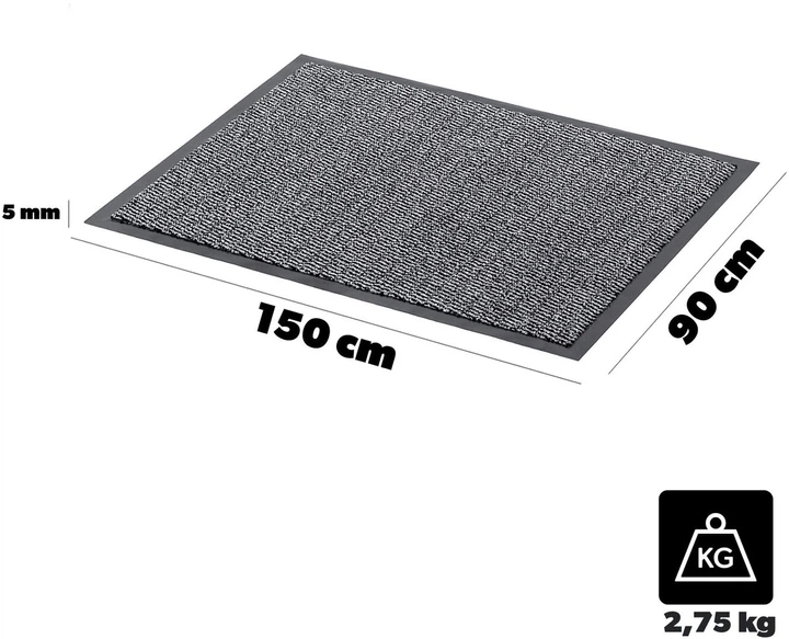 Килимок під двері Kadax Clin 90x150 см Сірий (5906638302910) - зображення 6