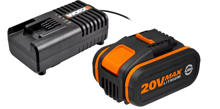 Комплект акумулятора Worx WA3604 20V 4.0Ah + зарядний пристрій - Фото 1 Комплект акумулятора Worx WA3604 20V 4.0Ah + зарядний пристрій - зображення 1