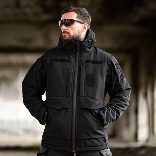 Утепленная куртка 7.62 Tactical Pocket Softshell с удлиненными манжетами черная размер M - изображение 4
