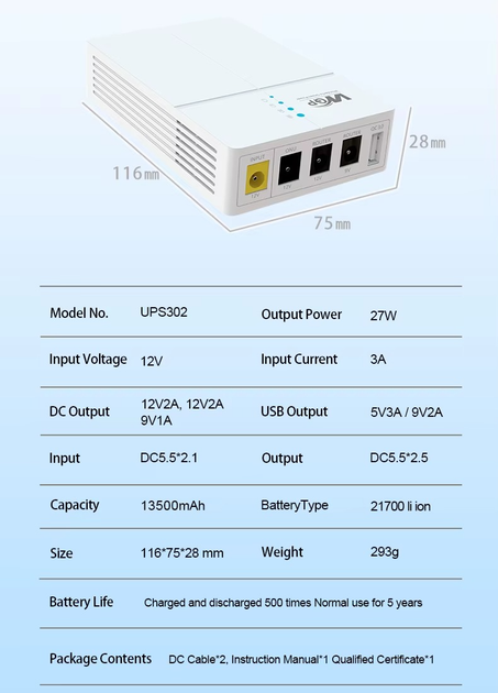 ИБП для роутера WGP 302 Optima UPS на 13500 mAh - Фото 10 ИБП для роутера WGP 302 Optima UPS на 13500 mAh - изображение 10