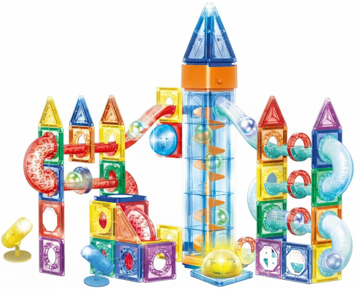 Конструктор магнітний Springos з кульками LED і ліфтом 134 елементи (5908455307819) - зображення 2