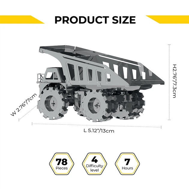 Коллекционная модель-конструктор Metal Time Quarry Transporter Механический карьерный самосвал (MT014) - Фото 14 Коллекционная модель-конструктор Metal Time Quarry Transporter Механический карьерный самосвал (MT014) - изображение 14