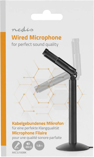 Мікрофон Nedis jack 3.5 мм Чорний (MICSJ100BK) - зображення 4