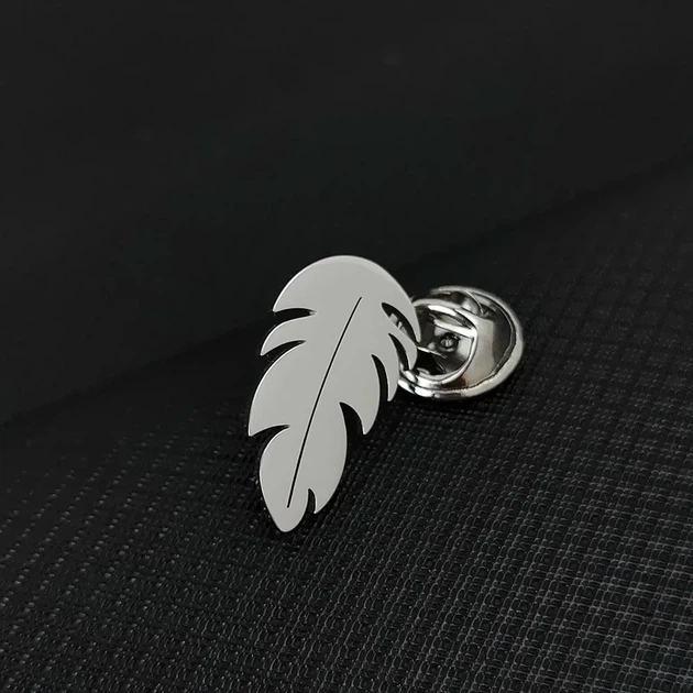 Значок из стали BROCHE брошь бижутерия Перо серебристый BRGV115239 - изображение 5