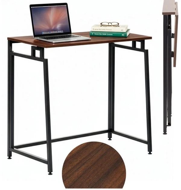 Biurko komputerowe Springos HF00256 80 cm składane Ciemno brązowe (5908455306850) - obraz 2