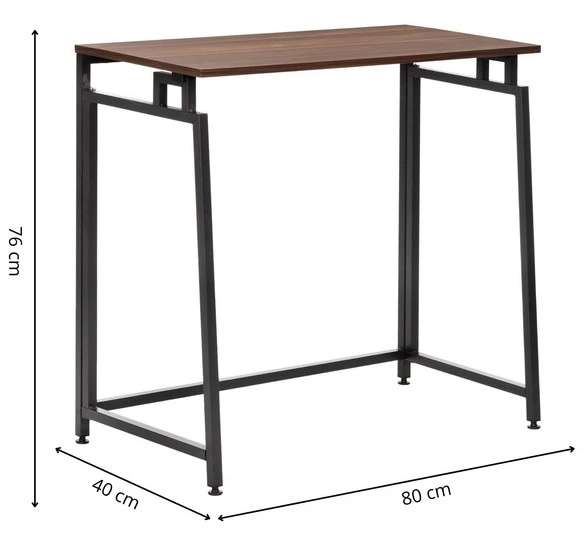 Biurko komputerowe Springos HF00256 80 cm składane Ciemno brązowe (5908455306850) - obraz 10