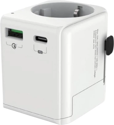 Ładowarka sieciowa Gembird Travel Power Adapter 20W 1 x USB-A + 1 x USB-C White (TPA-EU1A1C20-01-W) - obraz 2