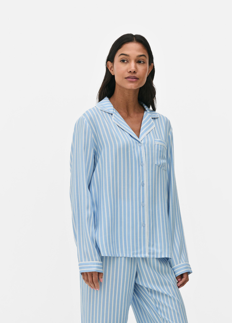 Женская пижамная рубашка Primark Twill Boyfriend Pyjama XXL для дома и сна Голубой (8794) - Фото 1 Женская пижамная рубашка Primark Twill Boyfriend Pyjama XXL для дома и сна Голубой (8794) - изображение 1