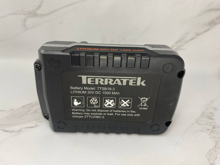 Б/у Аккумулятор литий-ионный Terratek 20V 1500 мАч (TTSB18-3) для садовых инструментов TTCGT18 TTLRC - изображение 6