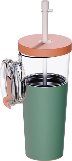 Термокухоль Asobu Marina Пастельний Зелений 2 в 1 із соломинкою 845 мл (842591058400) - зображення 2