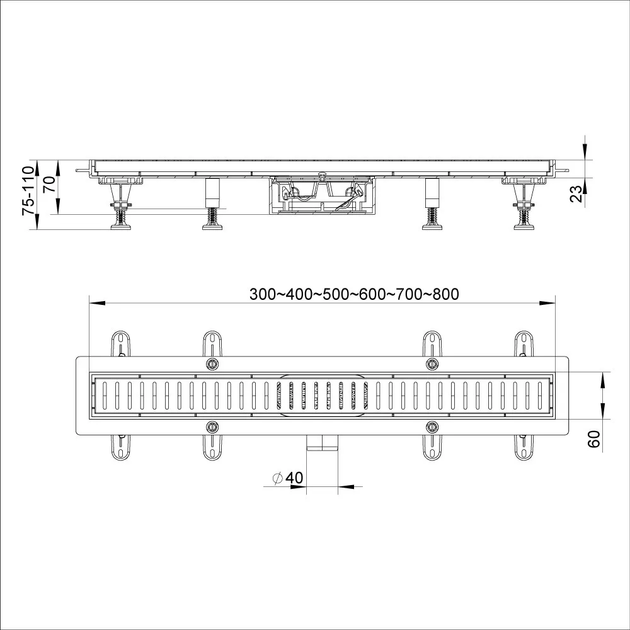 Душовий трап IT13-FT10/600, 600х70х67мм ITAL IT13--FT10/600 - изображение 9