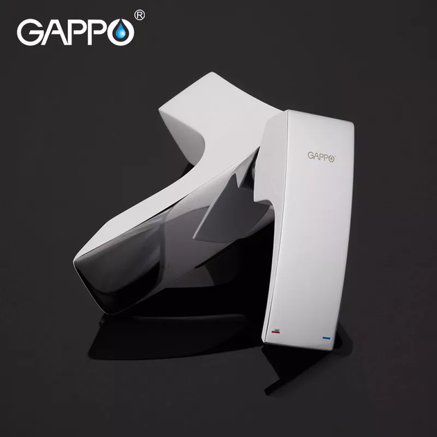 Змішувач для умивальника G1007-7, білий/хром GAPPO G1007-7 - изображение 4