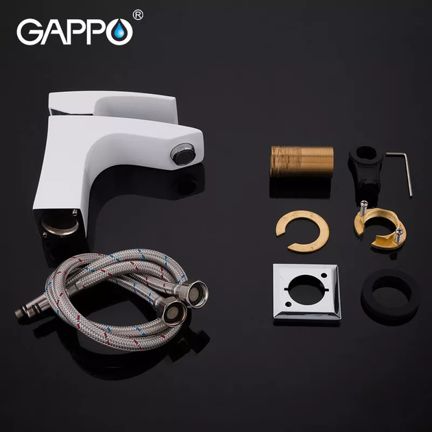Змішувач для умивальника G1007-7, білий/хром GAPPO G1007-7 - изображение 6