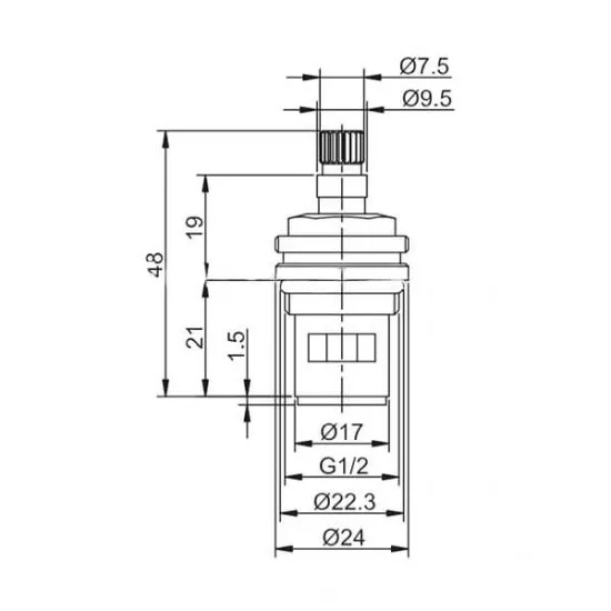 Кран-букс F52-12, 20 шліців 180° frap F52-12 - зображення 3