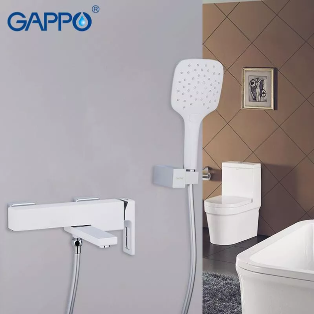 Змішувач для ванни G3217-8, білий/хром GAPPO G3217-8 - зображення 2