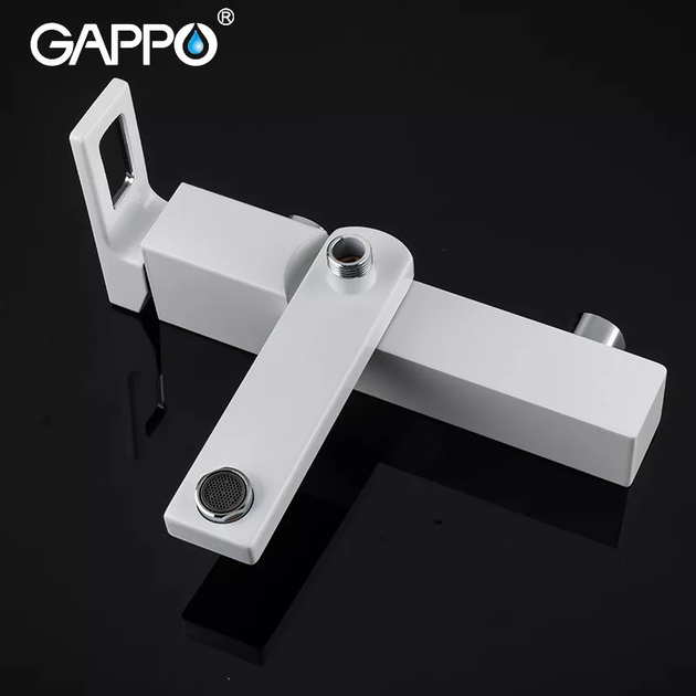 Змішувач для ванни G3217-8, білий/хром GAPPO G3217-8 - зображення 6
