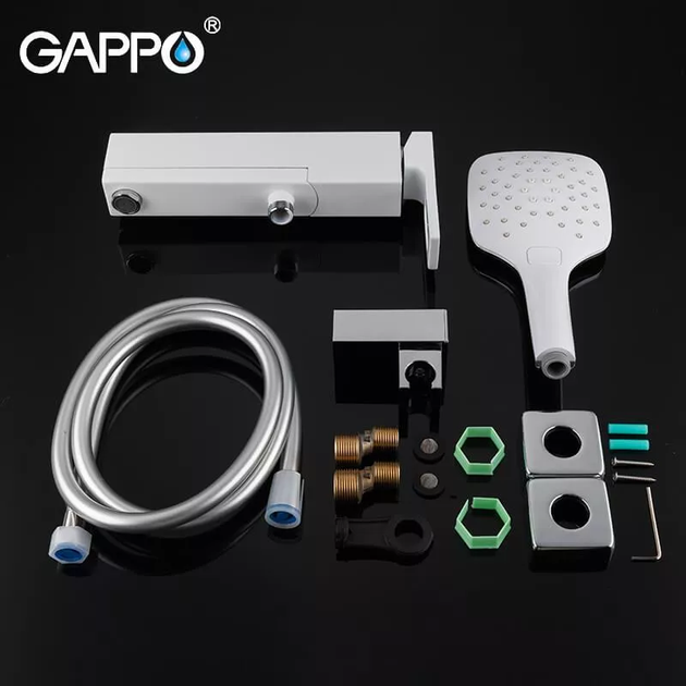 Змішувач для ванни G3217-8, білий/хром GAPPO G3217-8 - зображення 7