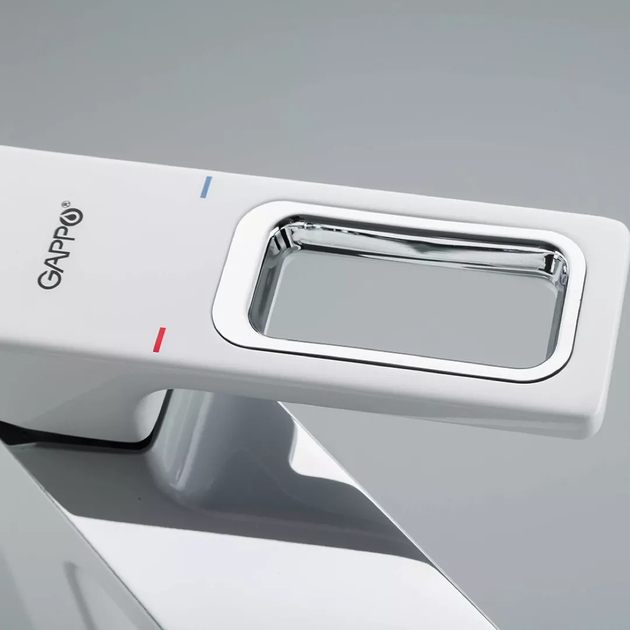 Змішувач для умивальника G1017-2, білий/хром GAPPO G1017-2 - изображение 3