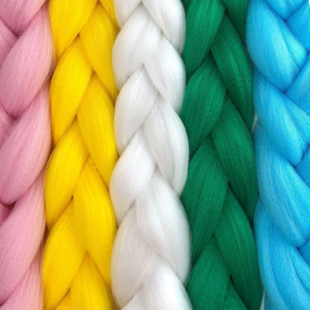 Канекалон Ultra BRAID-X-pression premium 24#XP довгий однотонний холодний бежевий термостійкий метровий довжина 100см Вага 165грам - зображення 8