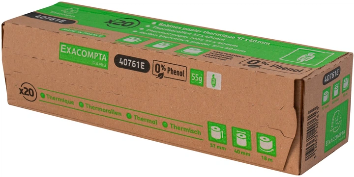 Набір касових стрічок Exacompta Paper 57 мм × 18 м 20 шт. Білий 102127 (3364220407610) - зображення 3