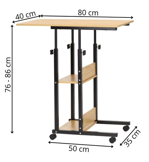 Stolik kawowy SPRINGOS HF0060 stolik pod laptopa regulowany Jasno brązowy (5908455306898) - obraz 6