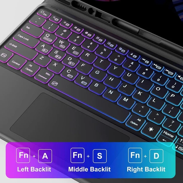 Чехол клавиатура CHESONA для iPad Pro 12.9 iPad Pro 6/5/4/3 поколения 2022 2021 2020 и 2018 лет - изображение 4